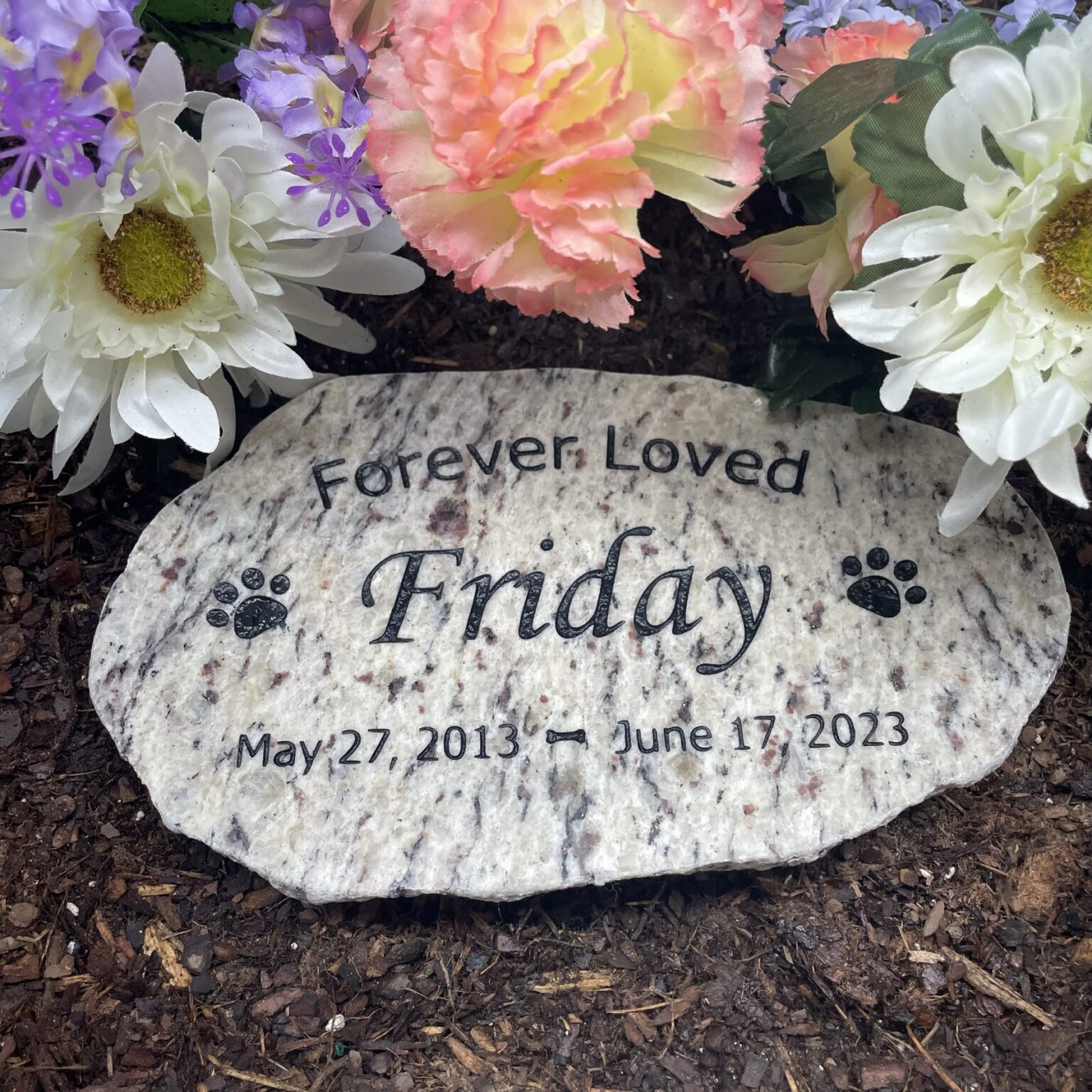 Pet Memorial Natural Granite Headstone | For your dog, cat or any pet ...