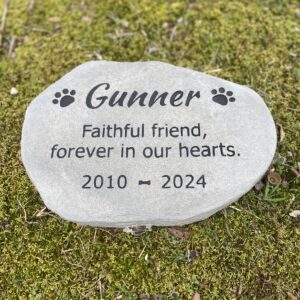 pet memorial stone for a dog, cat or any pet