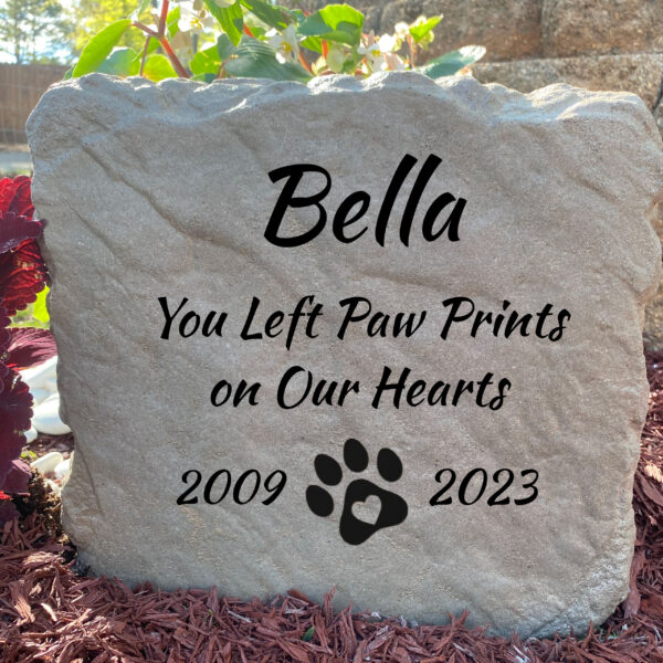 Pet Memorial Stone | Pet Yard Rock | Personalized Pet Memorial Garden Stone, Grave Marker | Temporary Headstone