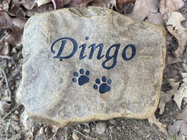 Pet memorial river rock stone