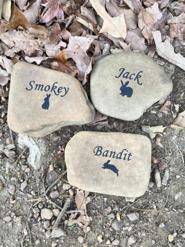 Pet memorial river rock stone for dog, cat or any pet grave marker headstone